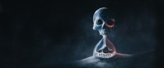 crâne sur fond noir