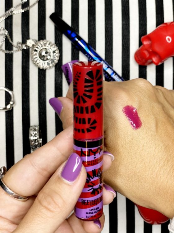 maquillage nyx butter gloss beetlejuice red purple