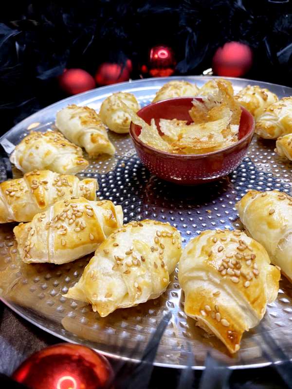 mini croissants jambon cru morbier