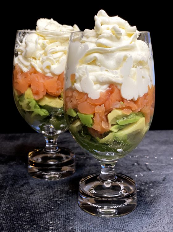 verrine saumon avocat chantilly citron